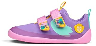 Affenzahn Chaussure à lacets partiellement en coton Lucky avec fermeture Velcro, vegan, antidérapant, flexible pour l'été, tailles 21-35, 24 EU