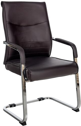 CLP Fredsinger besökarstol Hobart I tyg- eller konstläderöverdrag, kromram och vadderade armstöd I ergonomisk gungstol, färg: brun, material: konstläder