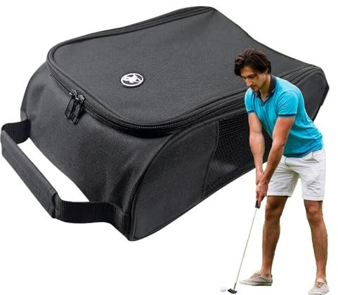 Golfschuhtasche, Schuhtaschen für die Reise | Fußball Bowlingschuhe Reisetrage - Sportschuhträger mit Reißverschluss und Belüftung, Golftaschenzubehör mit Griff für Reisen, Fitnessstudio, Golfsocken,