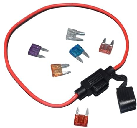 16AGW 30CM Auto-Inline-Inline-Sicherungshalter + 1 Stück Sicherungseinsätze 1A 2A 3A 40A 5A 7,5A 10A 15A 20A 25A 30A 35A 40A(Color:1pcs fuse box)