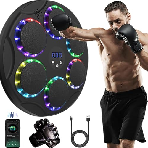Yopyuenn Musik Boxmaschine, Farbenfroher, an der Wand montierter, intelligenter, Box Musik Trainingsmaschine für Zuhause und das Fitnessstudio Erwachsene und Kinder