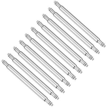 QUARKZMAN 10Stk 1.8 x 23mm Uhren Feder Steg Stifte Edelstahl Silber | Uhren Armband Glieder Stifte Feder Stege Reparatur Gerät, Für Metall Kette Leder Armband Uhr