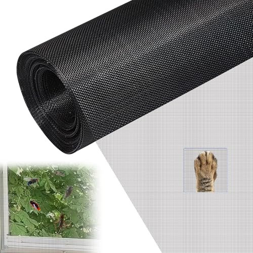 Tapvai Moustiquaire Fenetre 120 x 250 cm, Grillage Fine Maille en Fibre de Verre, Moustiquaire Fenetre Enroulable, Résistant Aux UV, Lavable & Indéchirable, pour Fenêtres et Portes Anti-Insectes(Noir)