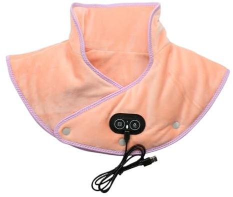 podomax WARMLY Pro | Massage-Wärmekissen Akku Heizkissen mit USB, Nackenwärmer in Korallenvlies für Rücken & Schultern, 3 Heizstufen & 3 Vibrationsmassagemoden