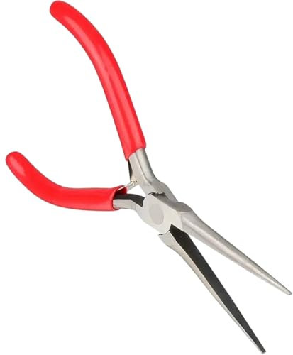 Long Needle Nose Pliers, Long Needle Nose Pliers, 6 Inch High-Carbon Steel Precision with Tapering and Non-Serrated Jaws for Jewelry Making, Bending Wire and Small Object Gripping