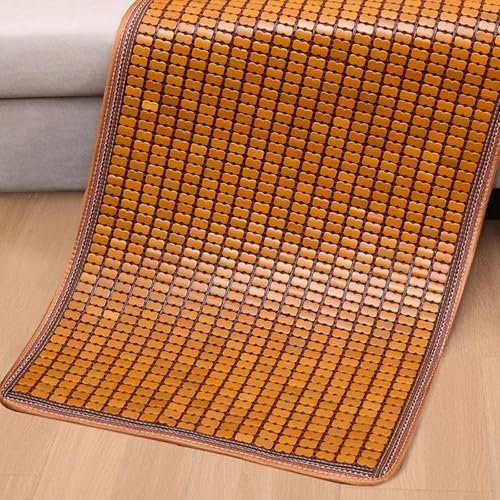 ZYHAOYAN Sommerliche Sofamatte, Bambusteppich, Kühlende Schlafmatte, Aus Natürlichem Bambus, rutschfeste Rückseite, Langlebige Doppel-Ochsenbögen, for Bett, Stuhl, Autositz(80x160cm/31x63in)