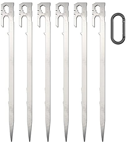 28 cm Camping-Zelthering, Edelstahl, Vordachpfähle, robuste Zeltheringe, winddicht, verlängerter Zeltboden