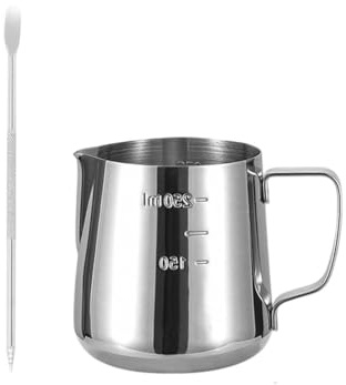 Rolin Roly 250ml Pot à Lait Acier Inoxydable Mit Waage und Ziehnadel pour Faire des Cappuccino avec Votre Machine (250ML)
