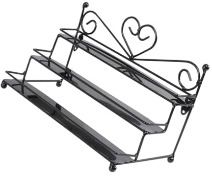 WOONEKY 1Pièce Étagère à Vernis à Ongles Noir Rack de Stockage Cosmétique Mural Organisateur Pratique pour Coiffeuse et Bureau Design Simple et Espace de Rangement Optimisé