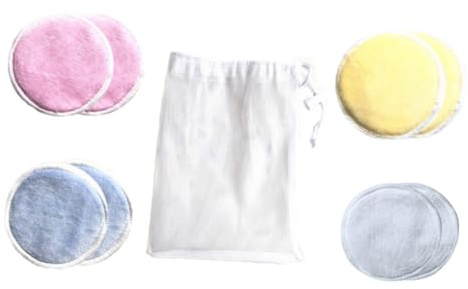 HONITANO 8 Stück Teiliges Waschbare Abschminkpads aus Dreilagiger Baumwolle Wiederverwendbare Make up entferner Pads mit Aufbewahrungsnetzbeutel Sanftes Reinigungspad für Gesicht und
