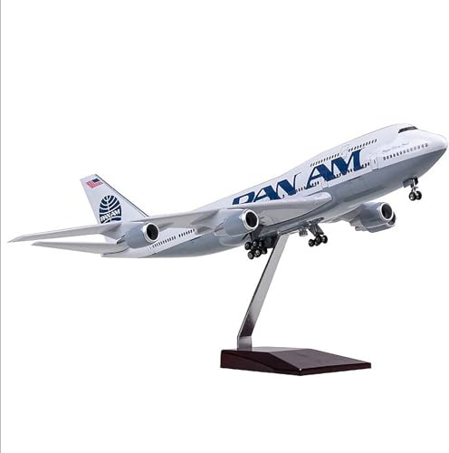 B747 Pan Am Airlines Airplane Model - Realistic Static Display With Rolling Wheels Aircraft For Home Decor Office And Aviation Enthusiasts(Normal)