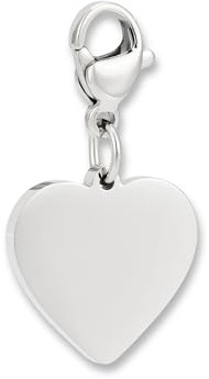 Charms pendentif avec fermoir mousqueton | Pendentif de collier en acier inoxydable 316L | Charm pour bracelet à breloques en argent | Résistant à l’eau & hypoallergénique