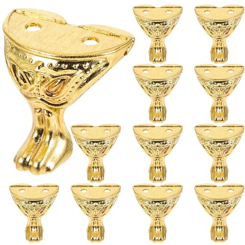 NULYLU Jewelry Box Corner Guards 12pcs Vintage Pattern Zinc Alloy and Matching Screws with Thickened Design Less Rusty Decorative Wood Case Legs for Stained Glass Jewelry Boxes
