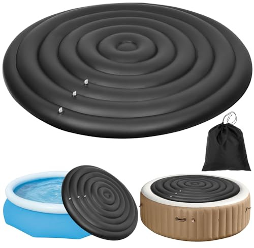 Copertura rotonda per vasca idromassaggio da 128/158/180 cm, 3 misure, regolabile, con 3 valvole, coperchio per spa a risparmio energetico, mantiene il calore e protegge la vasca idromassaggio, colore
