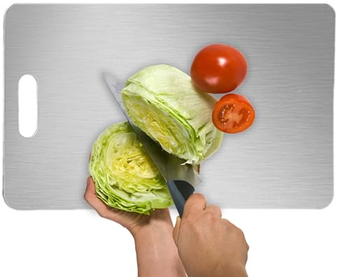 Tabla De Cortar De Cocina - Tabla Resistente De Acero Inoxidable Para Carne, Verduras, Frutas | Bloque Para Picar De Doble Cara Con Ranura Para Jugo, Bloque De Carnicero Con Afilador Para Cortar En