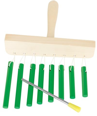 8 Röhrenwinde, Glockenspiel, Instrument, professionelle Musik, Holzstruktur, geeignet für klare Melodien, Resonanz, Handgerät mit Stab