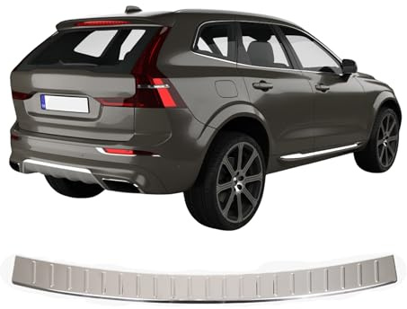 ZEC AUTO Rear Bumper Protector Guard Compatible with Volvo XC60 Mk2 2017-2024 Models, High-Grade Mirror Polished Stainless Steel Chrome Boot Sill Cover, Scratch Protection Accessory