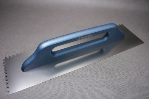 Schweizer Glättekelle - Aufziehplatte - Aufziehglätte - Edelstahl 480x130mm -gezahnt 6x6mm