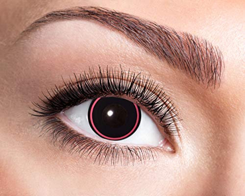 Eyecatcher 84078841-931 - Farbige Kontaktlinsen, 1 Paar, für 12 Monate, Pink, Schwarz, Karneval, Fasching, Halloween