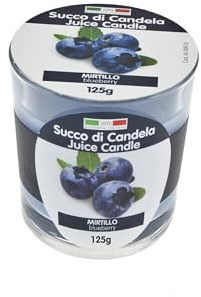 Cereria di Giorgio Fruit Scented Candle Juice in Glass, Paraffin Wax, Dark Blue, 7 x 7 x 8 cm