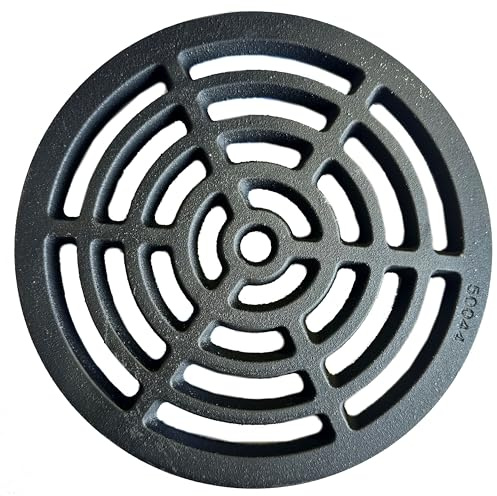 9 Diameter 229mm 10mm 3/8 Thick Round Dished Circular Cast Iron Gully Grid/Grate Heavy Duty Drain Cover Black Satin Finish.