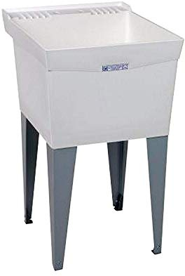 Mustee 19F Utilatub Laundry Tub Floor Mount, 24-Inch x 20-Inch, White