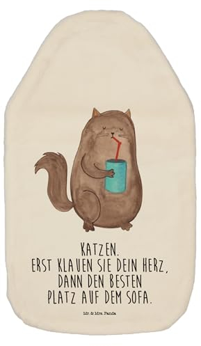 Mr. & Mrs. Panda Wärmflasche Katze Dose - Geschenk, Katzenprodukte, Wärmflaschenbezug, Miau, Katzenaccessoires, Wärmflasche mit Bezug, Kleine