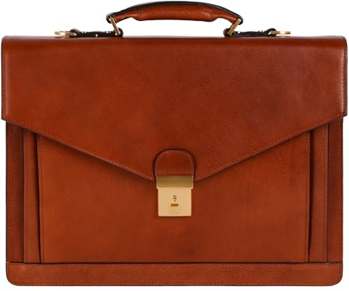 Time Resistance Aktentasche für Herren, 100% Leder – handgefertigt in Italien – Arbeitstasche – Laptoptasche – Businesstasche