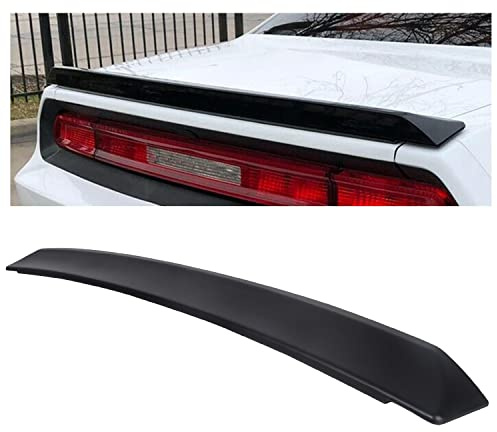 ECOTRIC Rear Spoiler Wing Compatible with 2008-2023 Dodge Challenger SRT Style - Rear Trunk Lid Wing Spoiler Ducktail Lip Spoiler Paintable Matte Black
