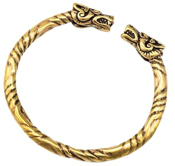 Windalf Vintage Vikings Armreif Thora Ø 5.7 cm Bohemia Drachen Armschmuck Hochwertige Bronze