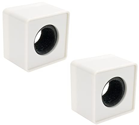 Dahszhi Cube Mic Stand 2Pcs White Interview Logo Flag Station