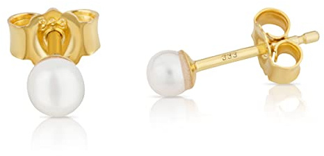 NKlaus Ohrstecker mit Süßwasserperle Ø8,5mm, 333er Gelbgold, 2 Stück