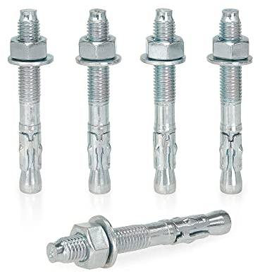 KM TRADE Bolzenanker - Schwerlastanker aus verzinktem Stahl mit ETA Zulassung, Option 7 - M12 x 100 mm, fixierbare Dicke: 5 mm - 1 Stück