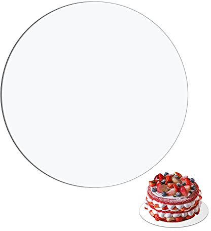 DARENYI Disco para Tartas, 2 Piezas Base de Pastel 26cm Transparente Acrílico Bases para Tartas Reutilizables Platos para Tartas Discos para Tartas y Postres