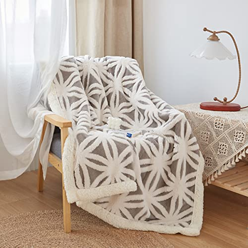 Sherpa Decke Mädchen 150x200 Asche Doppellagige Dicke Warm Winter Kuscheldecke Flauschig Kinder Wohndecke Soft Fleece Reise Camping Kinderdecke Wohn- & Kuscheldecken