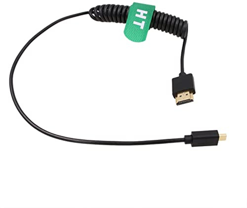 4K 60Hz 8K Micro HDMI 2.1 Cable en Espiral para Sony A6400 A7R A7s Canon R5 R6 R7 GH4 S5 Z50 Cámara ATOMOS Ninja V Portkeys Monitor Tipo A D