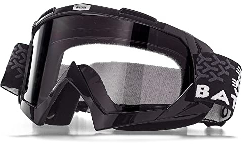 Motocross Brille Mtb Brille Dirt Bike ATV Crossbrille goggle Sicherheit Tactical Riding Motorradbrillen für Herren Damen Jugend (Schwarz Durchsichtig, Large)