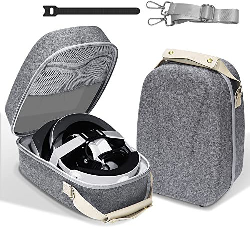 Bolsa de almacenamiento VR compatible con PS5 VR2/PSVR2, funda de transporte para auriculares de juego VR, gafas, caja de viaje rígida EVA, funda protectora multifuncional para maleta