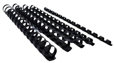 Plastikbinderücken, PVC, 16 mm, 14 Ringe, A5, Schwarz, 25 Stück