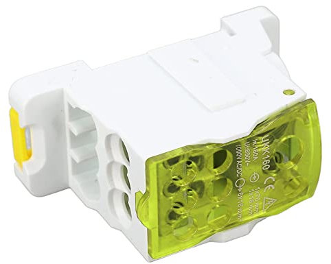 Boîte de Distribution de Bornier sur Rail DIN 160A pour l'électricité - Boîte de Jonction de Puissance (Jaune)