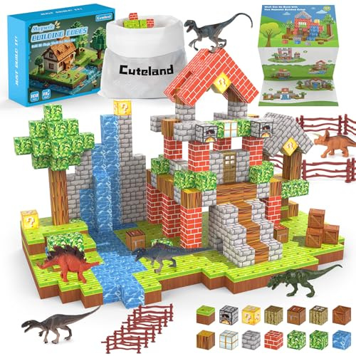 Cuteland Magnetische Bausteine Bauen Spielzeug ab 5 6 7 8 9 Jahre Jungen Ostern Geschenk für Kinder Jungen und Mädchen (108pcs 2.0cm Aus dem Wald)