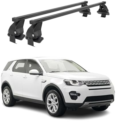 OMAC Dachträger für Land Rover Discovery Sport L550 2015-2019 Stahl Schwarz | DIN 75302:2019 & ISO/PAS 11154:2006 geprüft, Abschließbar, City-Crash-getestet, bis 50 kg Traglast, Querträger, Grundträger