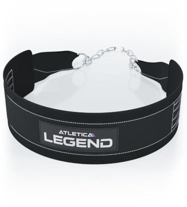 ATLETICA LEGEND Dip Gürtel | Für zusätzliches Trainingsgewicht und höheren Schwierigkeitsgrad | robust und komfortabel | Klimmzüge, Dips, Kniebeuge & Belt Squats mit Zusatzgewichten