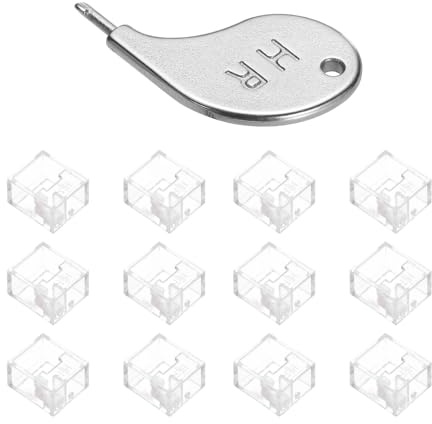 QUARKZMAN 12pz Blocco Porta Porte RJ45/Tappo Antipolvere PC con Chiave Codificata, Bianco