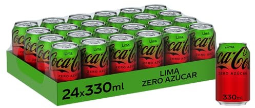 Coca-Cola Zero, Refresco de Cola Sabor Lima - Pack 24 latas de 330 ml