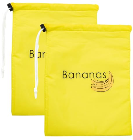 Paquete de 2 Bolsas de Plátano para Almacenamiento con Aislamiento de Alimentos, Frutas y Verduras en Refrigerador - Gran Capacidad