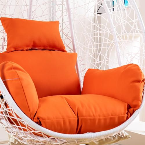 Kissen Für Egg Chair Swing, Hängesessel Kissen Mit Kopfstütze, Abnehmbare Verdickter Bezug Für Hängesessel Für Schwingsessel Für Patio Garden, Im Lieferumfang Ist Nur 1 Stuhlkissen Enthalten(Orange)