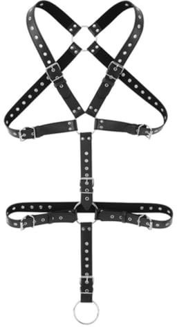 Justerbara konstläderbälten för män sele Bondage Cage-bälten Rave Gay-kläder