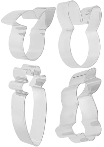 Ciieeo 4 Pz Set Di Stampini Per Biscotti Di Pasqua Bunny Cookie Cutter Carota Cookie Cutter Set In Acciaio Inox In Metallo Per Biscotti Per Sandwich Per