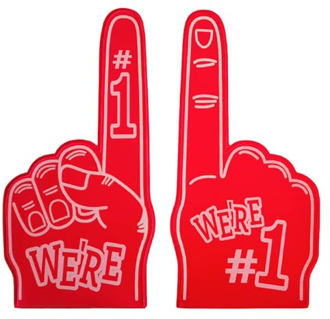 JNGTKL foam Finger 2 Pcs Giant Cheering Gladiators, Big Foam Hands for Event Site Fan Support (Red)